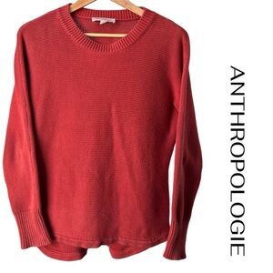 ANTHROPOLOGIE Burnt Red Crewneck Sweater | Large